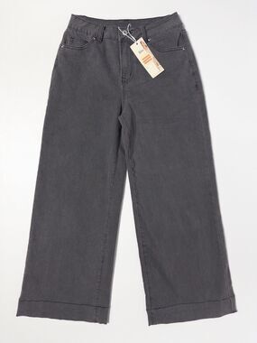 NWT Dokotoo Black Gray Wide Leg Cotton Spandex Stretch Jeans Women Size 4 (P3)